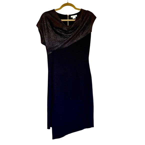 Helmut Lang Black Wool Asymmetrical Dress Size 2 LBD - Picture 1 of 11